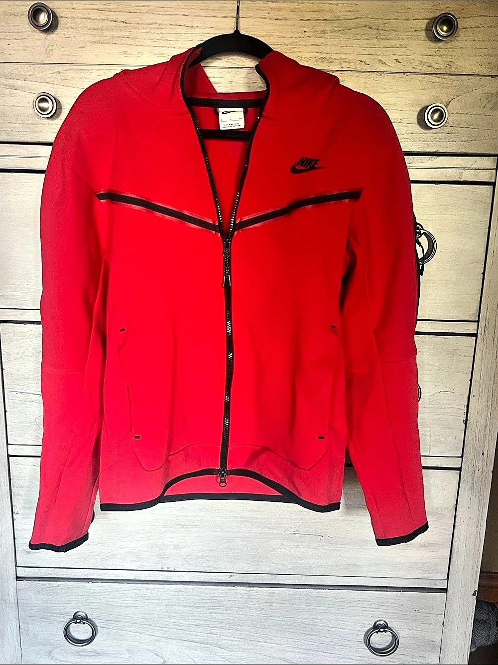 Nike Sportswear Tech Fleece Windrunner Full-Zip Hoodie Red & Black